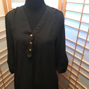 Black tunic top sheer size med